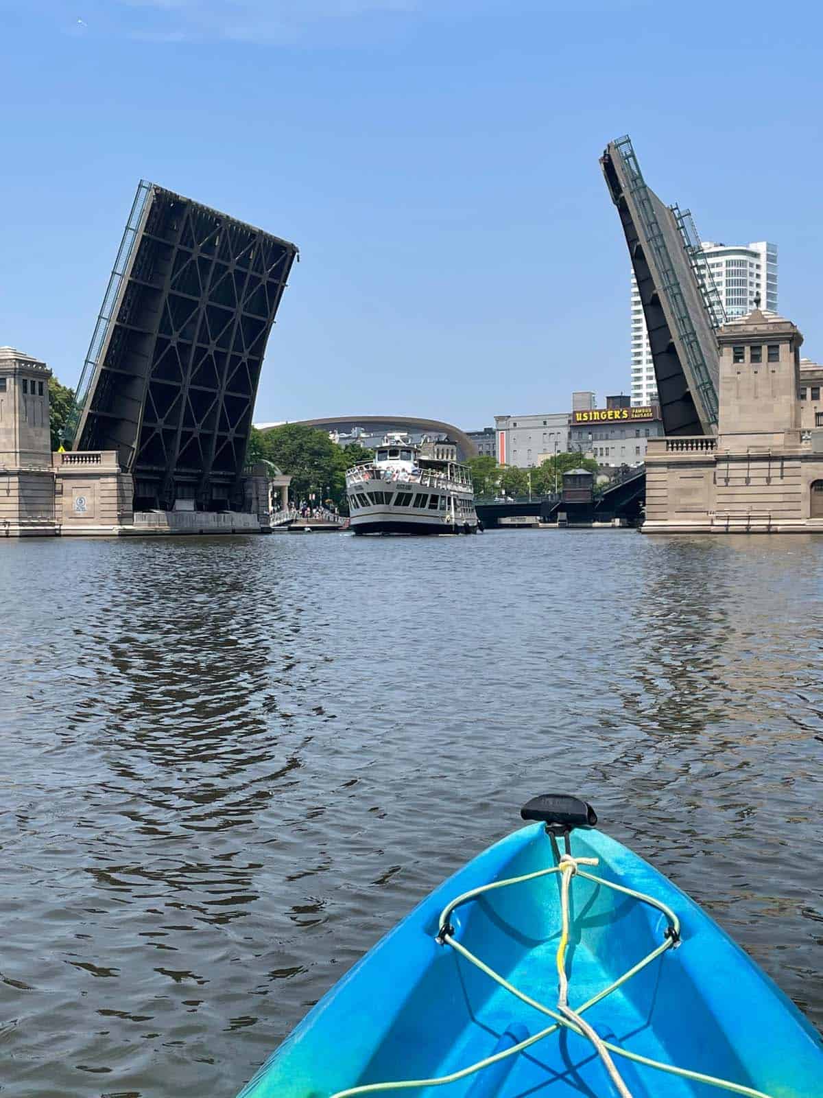 One of 14 bridges along the Milwaukee River
