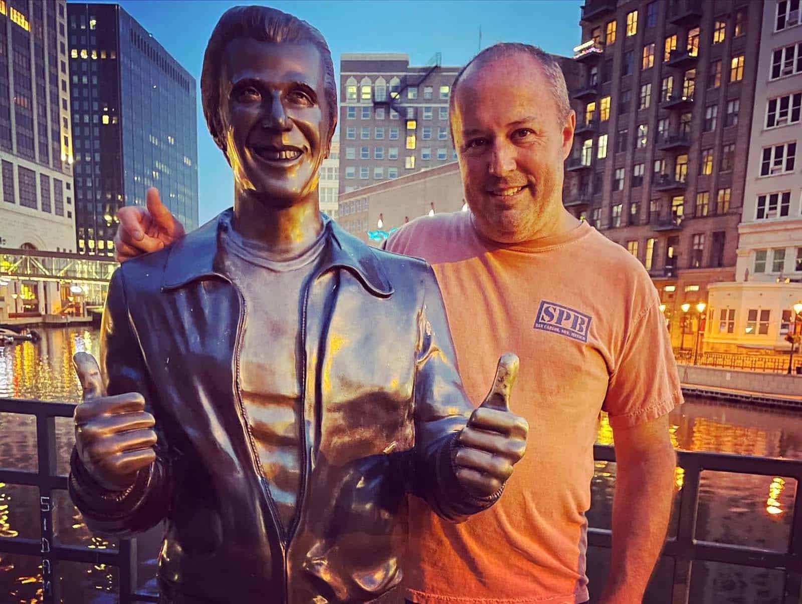 The Fonz statue