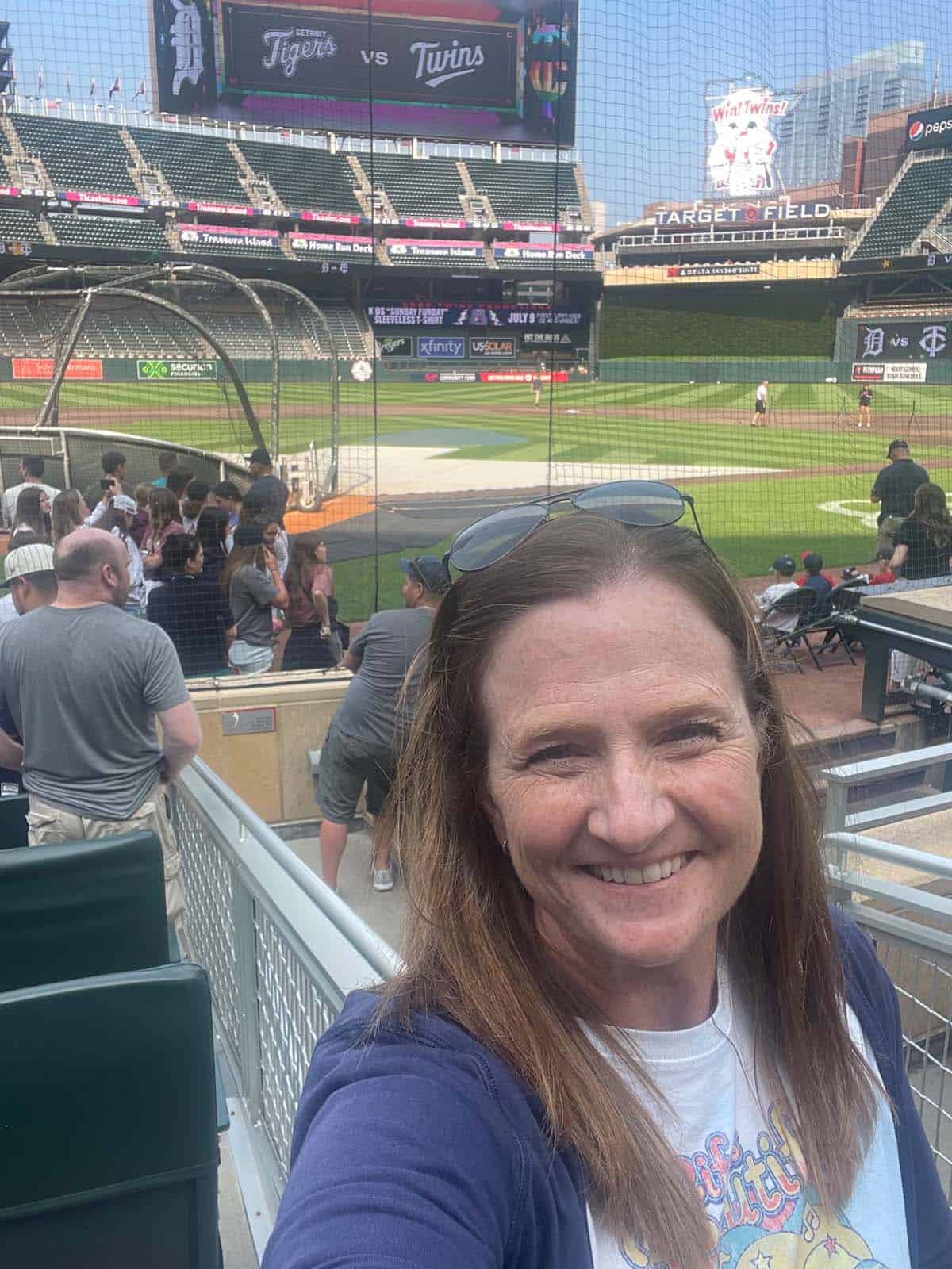 Enjoying the view behind home plate