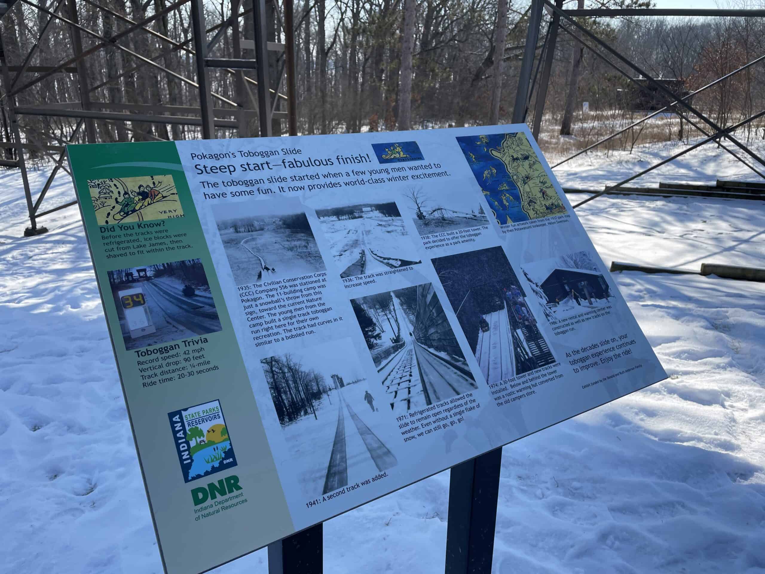 History of the toboggan run at Pokagon State Park