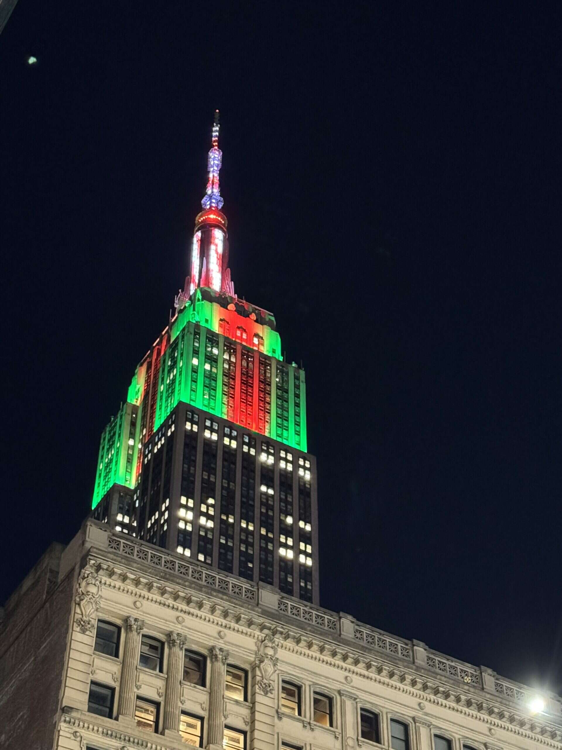 Empire State Building lit up for Christmas