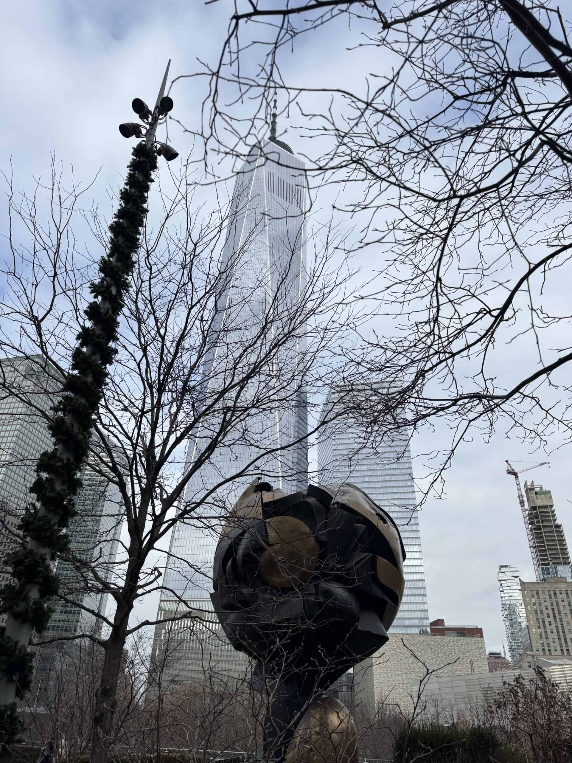 The Koenig Sphere above the 9/11 Memorial